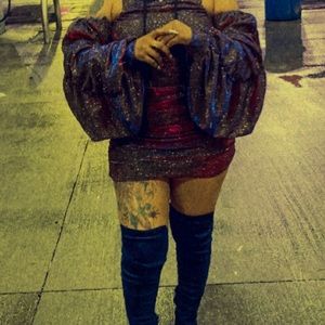 CHROME GLITTER DRESS